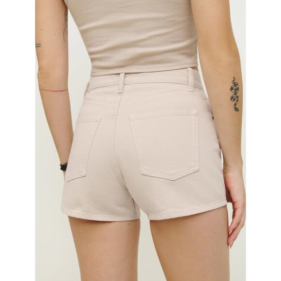 Reformation Charlie Exposed Button Fly Beige Jeans Shorts Size 31 NWT - Picture 2 of 7